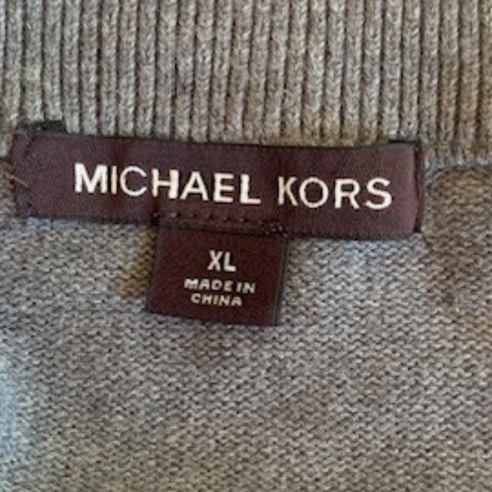 MICHAEL KORS Men's Full Zip Size XL Gray Dress Sweater - Picture 6 of 9